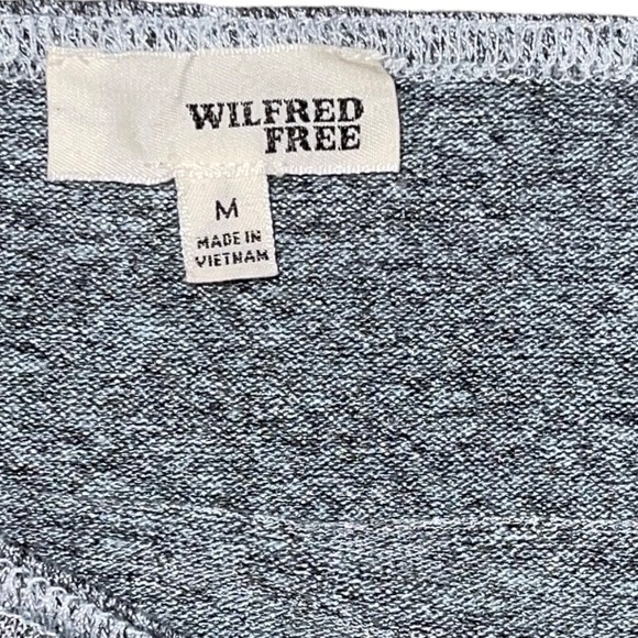 Aritzia Wilfred Free Marbled Grey Bayne Off The Shoulder Cropped Tee Size Medium - Picture 7 of 9